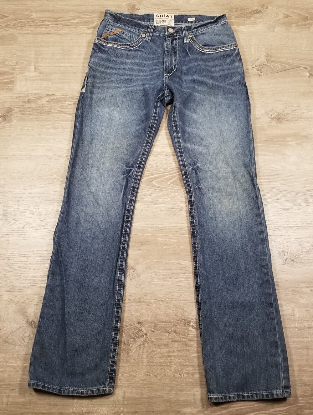 Ariat M4 Relaxed Boot Cut Jeans Mens Size 32x38 Western Cowboy Medium Wash